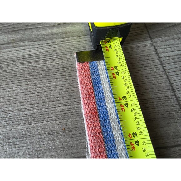 American Eagle Outfitters Striped Canvas Belt With Anchor Patch One Size Cotton - Picture 10 of 10